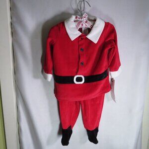 Baby Santa Christmas Costume 2pc top, footed bottom 6 months 12-16lbs